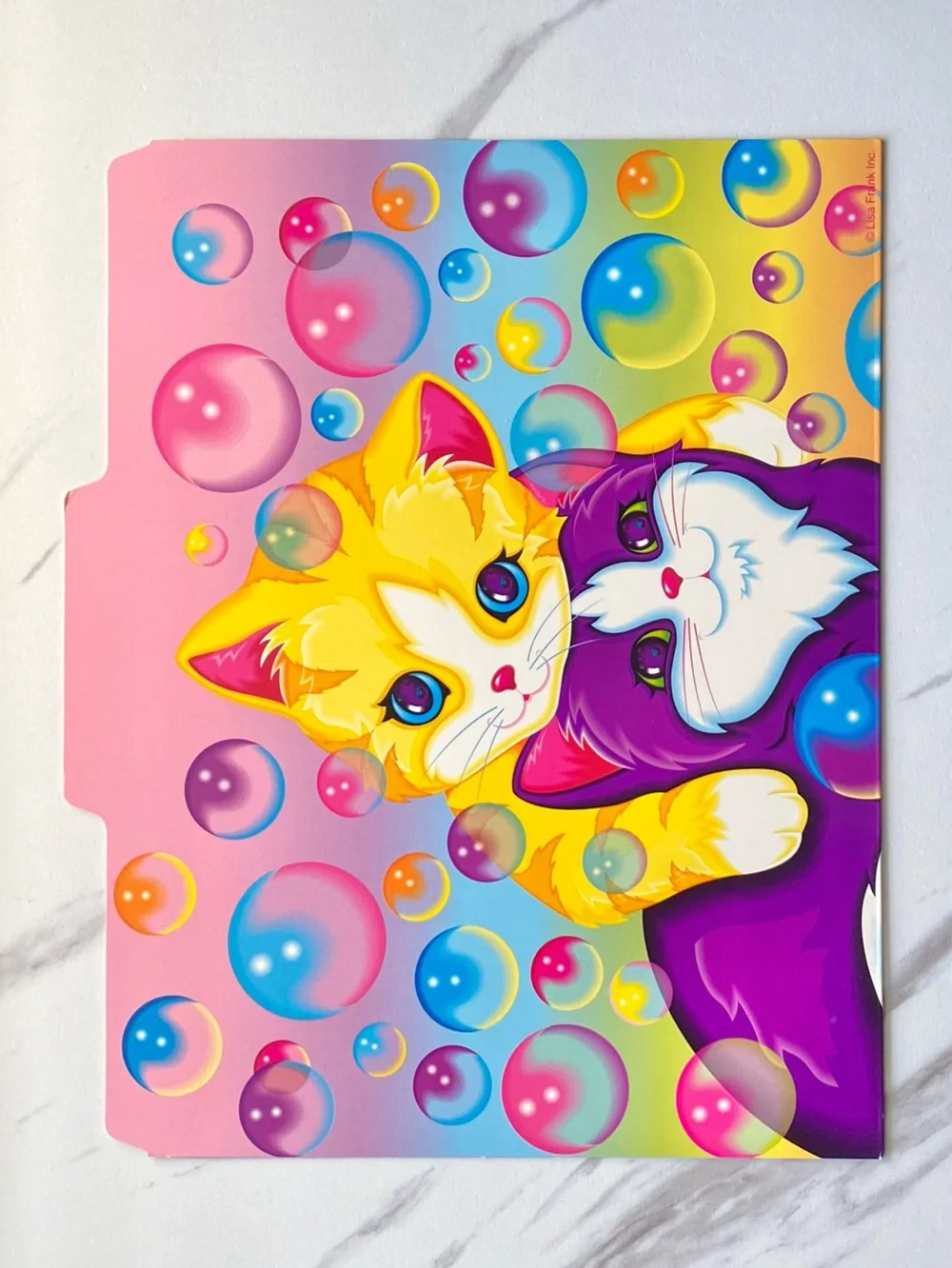 VTG Lisa Frank Kitten Bubbles file folder